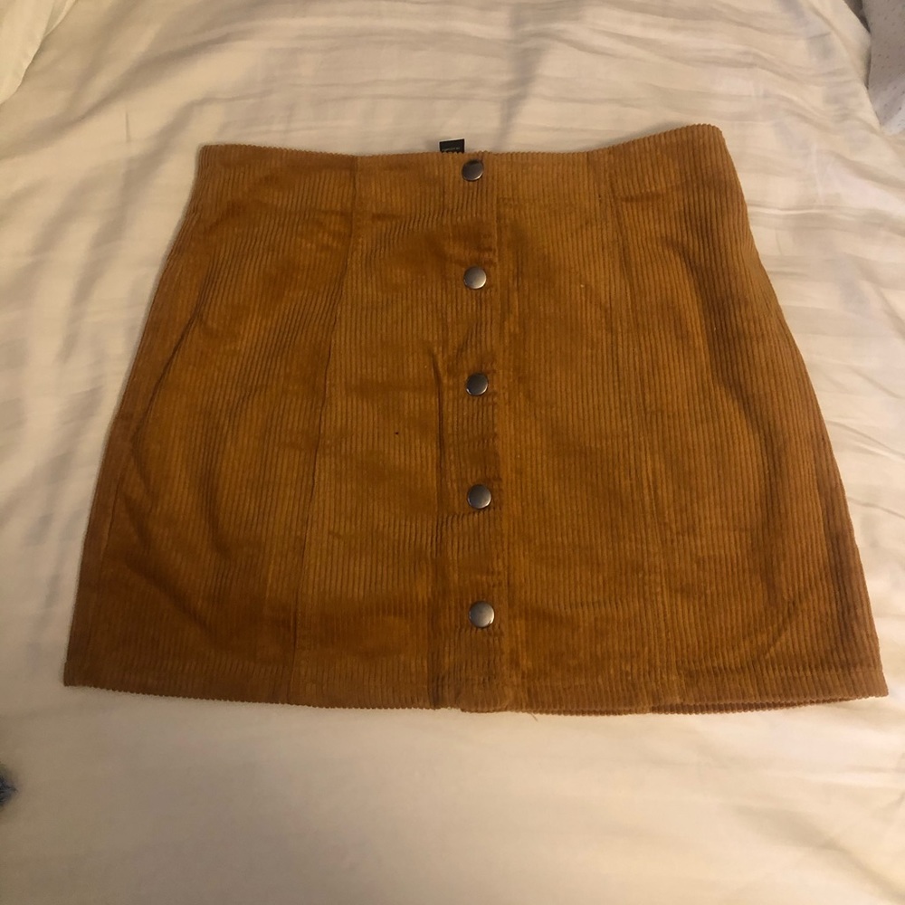 Brown suede mini skirt